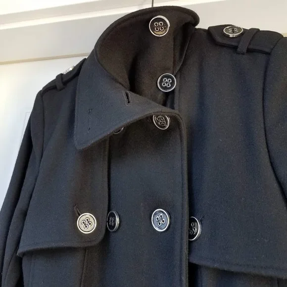 Green with envy Black wool blend peacoat - Picture 7 of 11